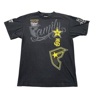 RockStar Energy Drink T-Shirt Mens Medium Black Y2K Tee Twitch Motorcross